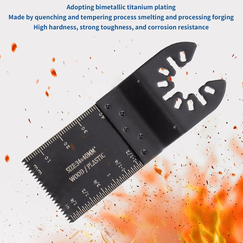 NKF 41 PCS Oscillating Saw Blades, Universal Titanium Multitool Blades fit Wood Plastics Metal, Quick Release Multi Tool Blades Kits for Dewalt Porter Cable Fein Makita and Black & Decker. - Image 5